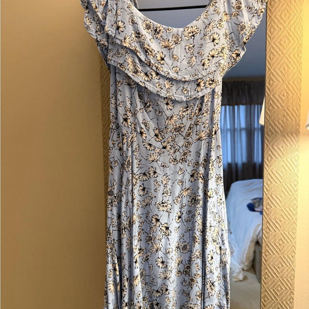 Forever 21 Sky Blue Floral Maxi Dress